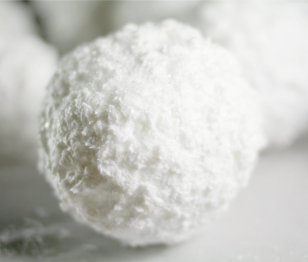 Faux snowball made from ivory soap