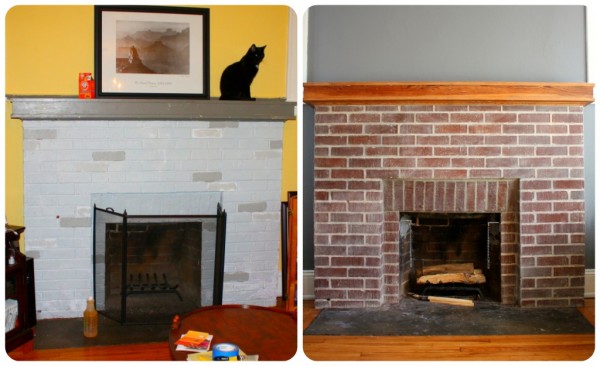 How to strip paint from a brick fireplace