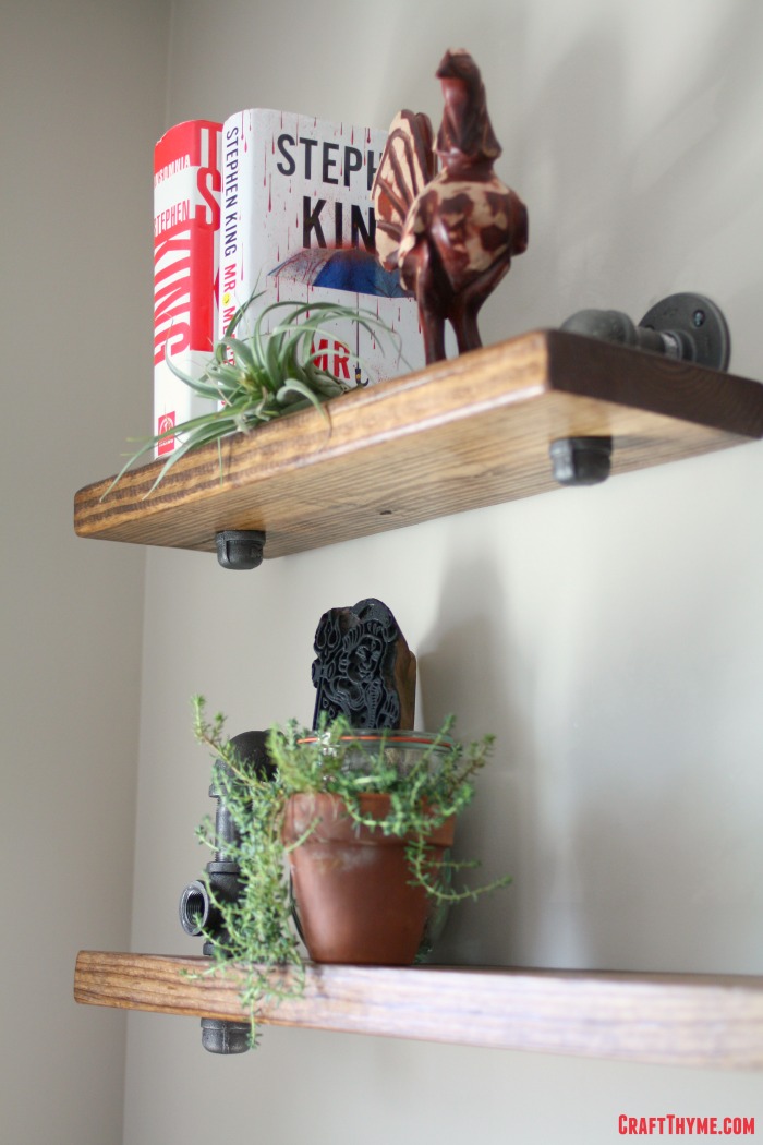DIY pipe shelf tutorial with directions