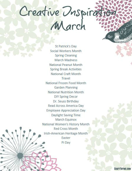 Creative Inspiration for March 2016 free printable