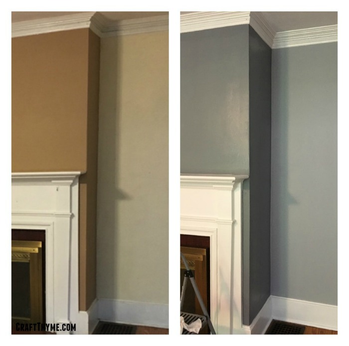 Before and after of the craftsman fireplace