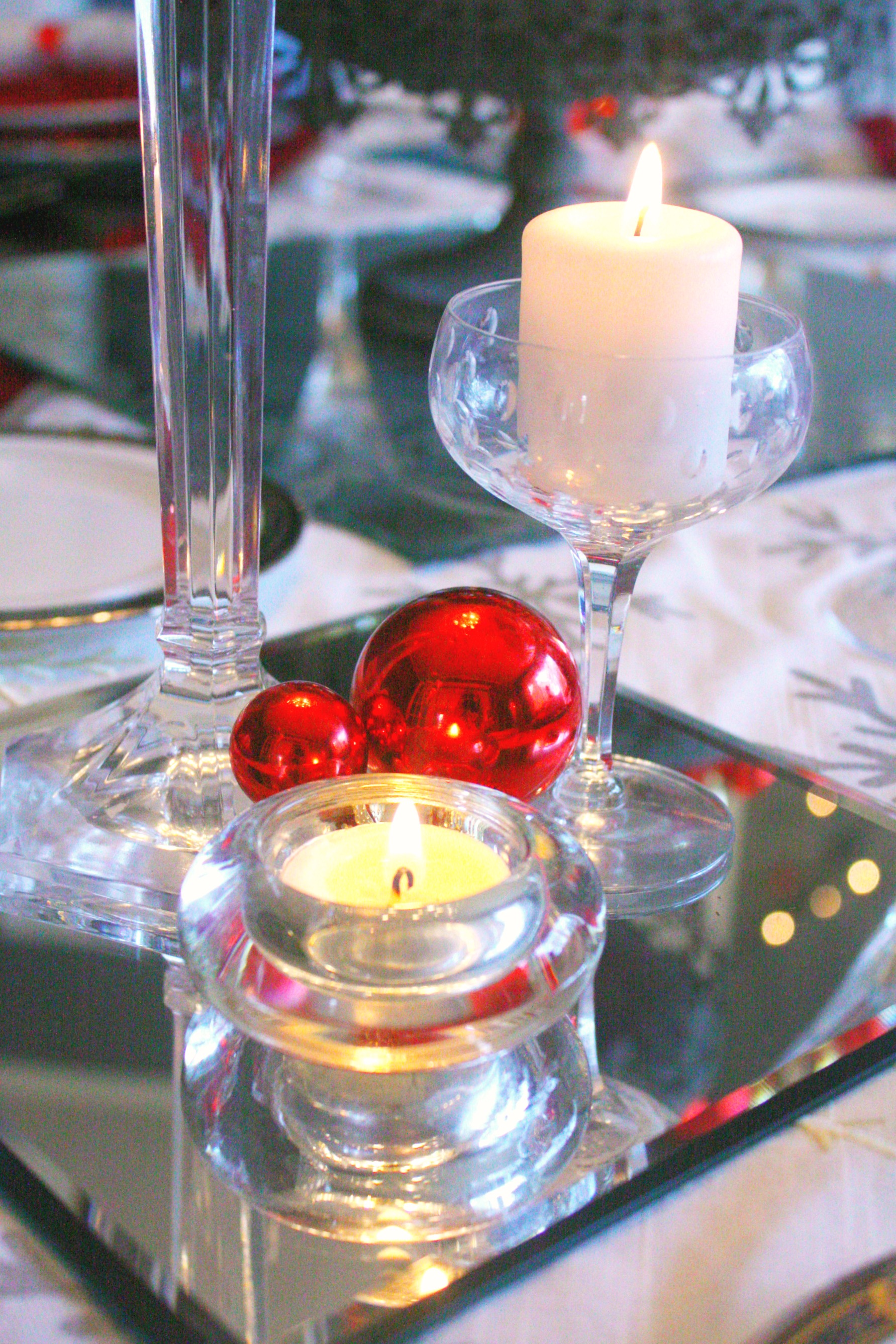 Red Silver Christmas Table Setting Craft Thyme