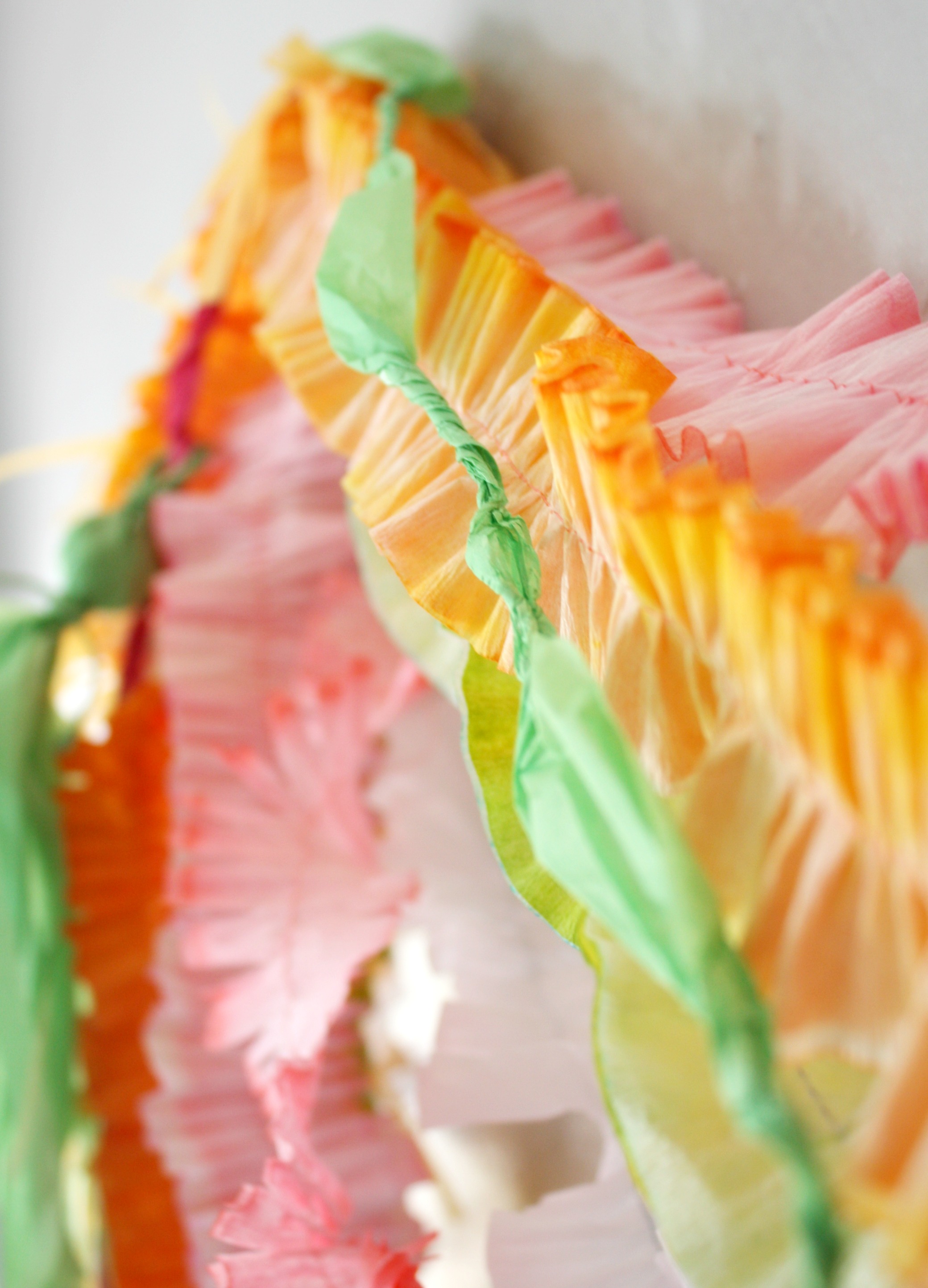 Crepe and tissue paper decoration detail