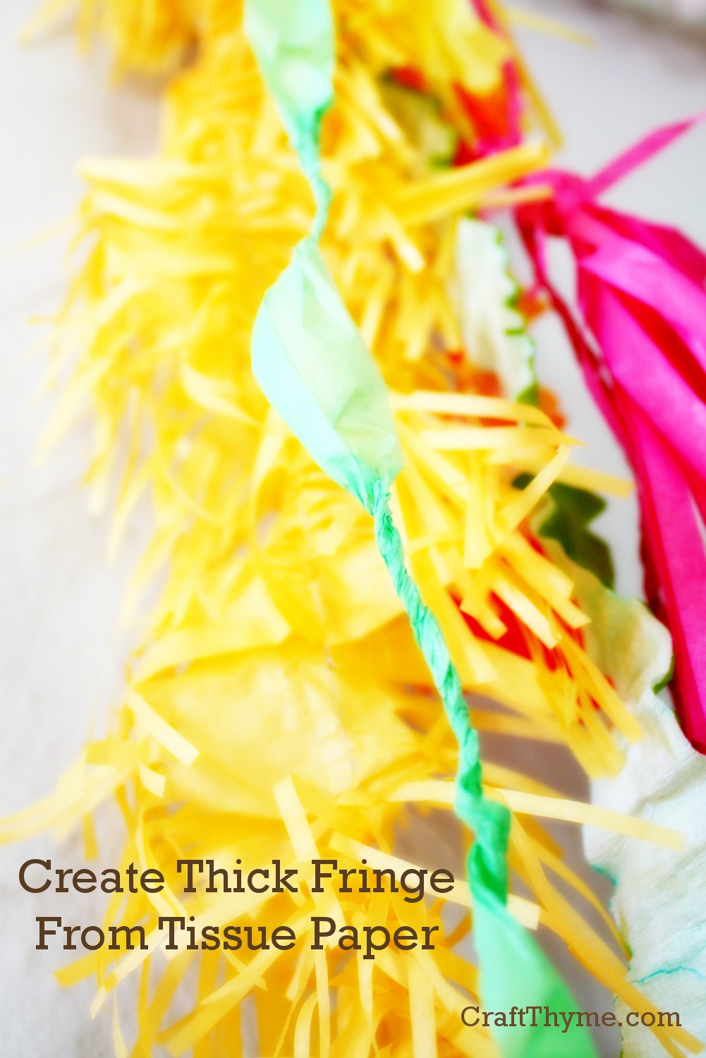 Create thick tissue paper fringe
