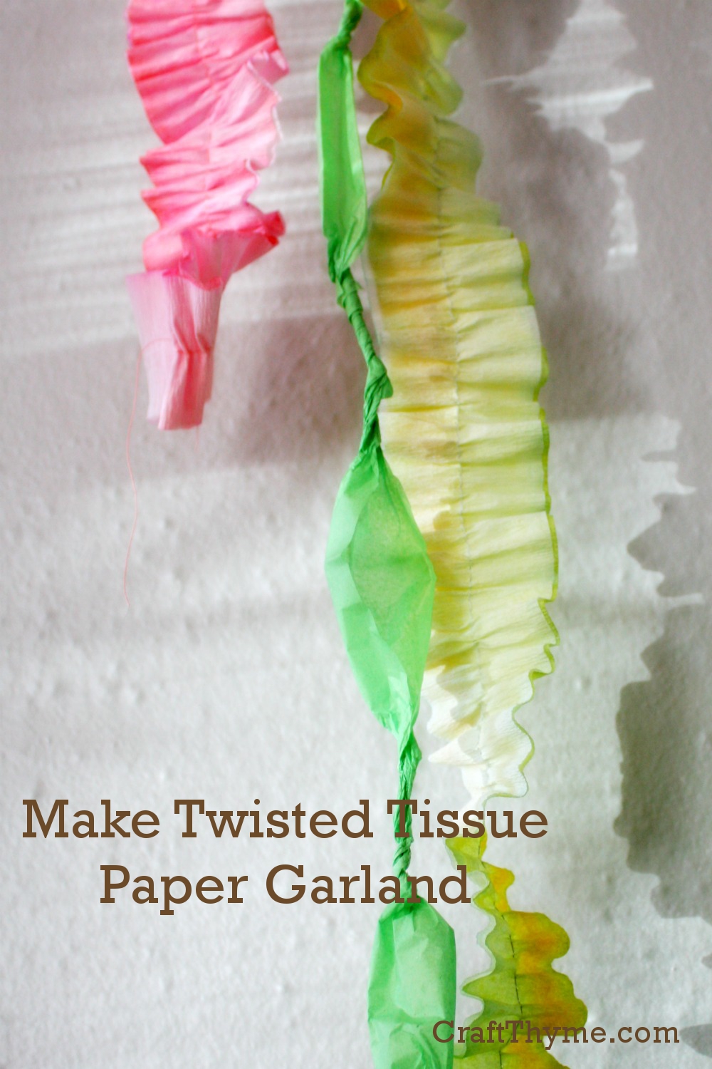 Twisty tissue paper garland
