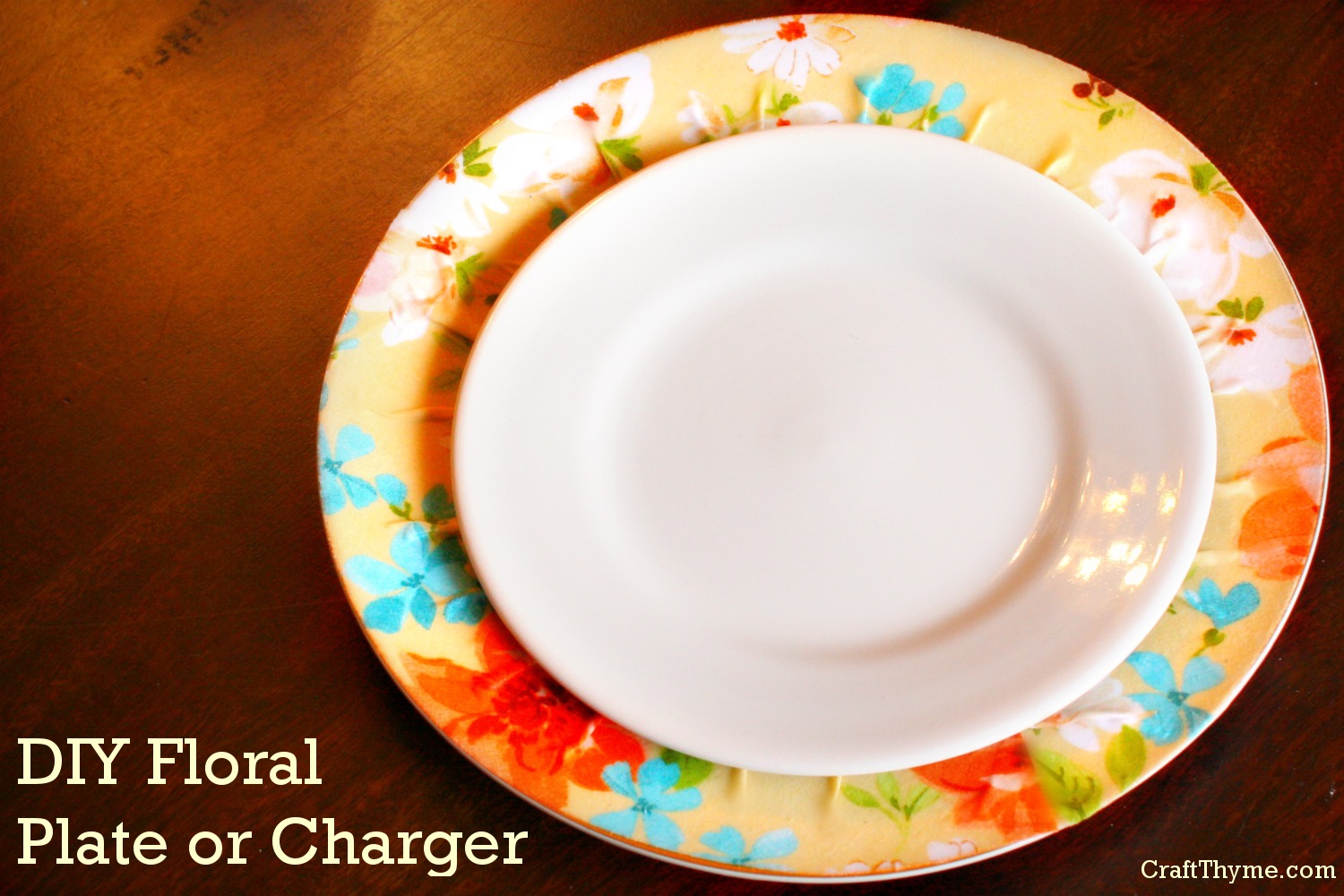 DIY floral Plate or Charger for Easter