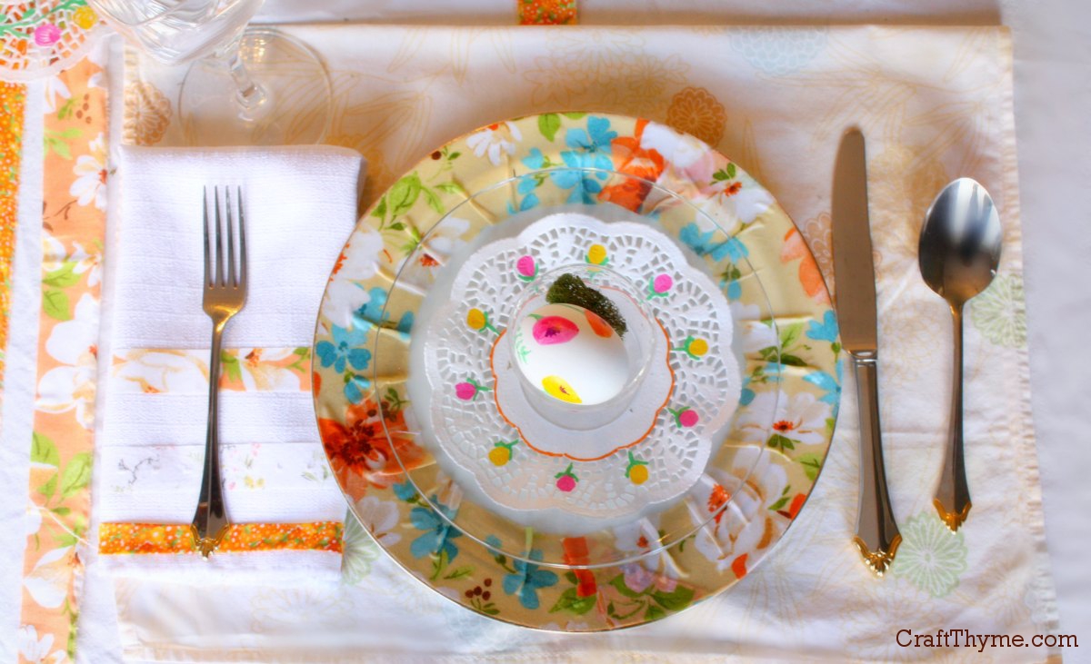 Decorated table setting for Easter