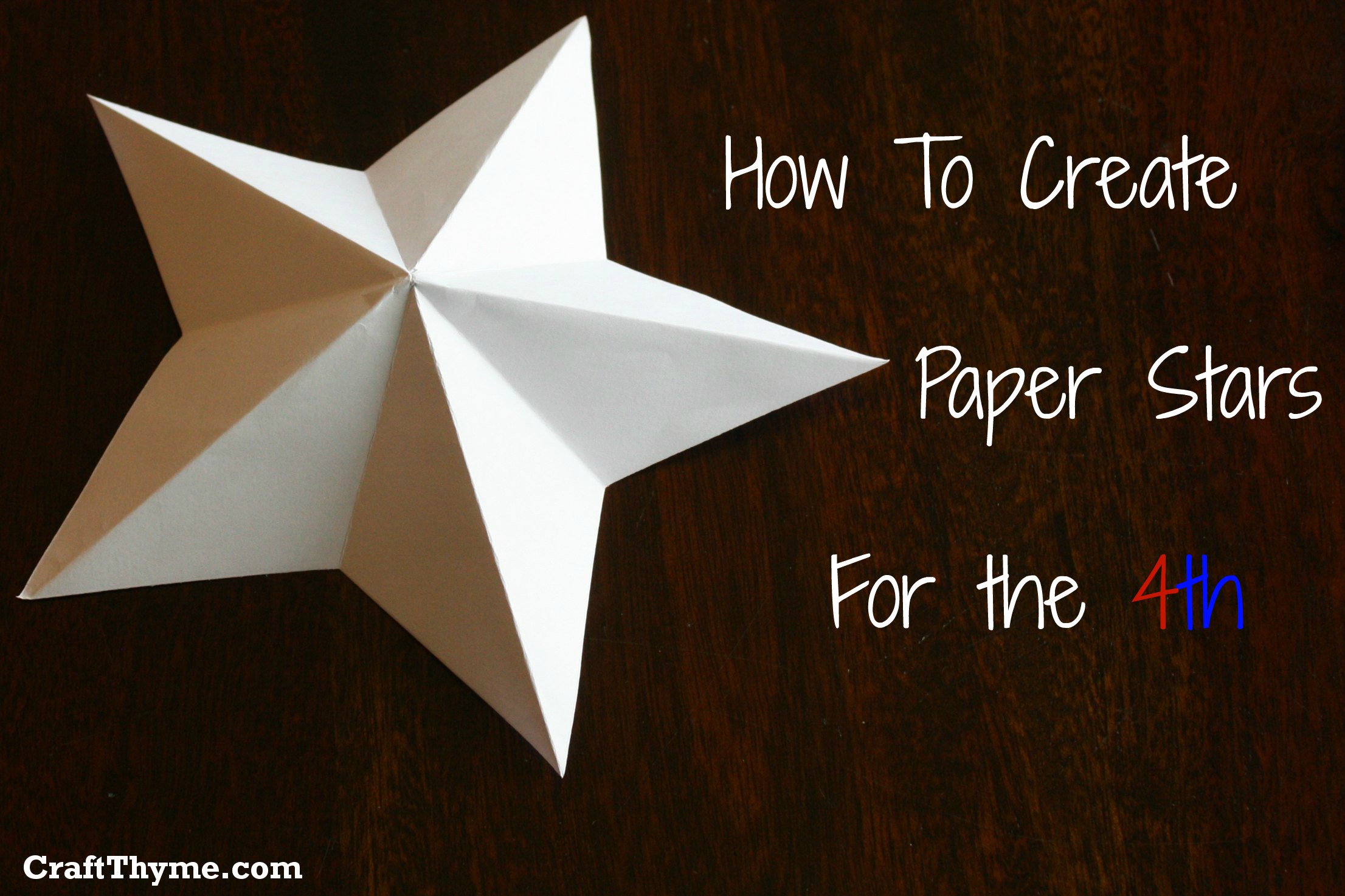 Paper Stars: How To Make 5 Pointed 3-D • Craft Thyme