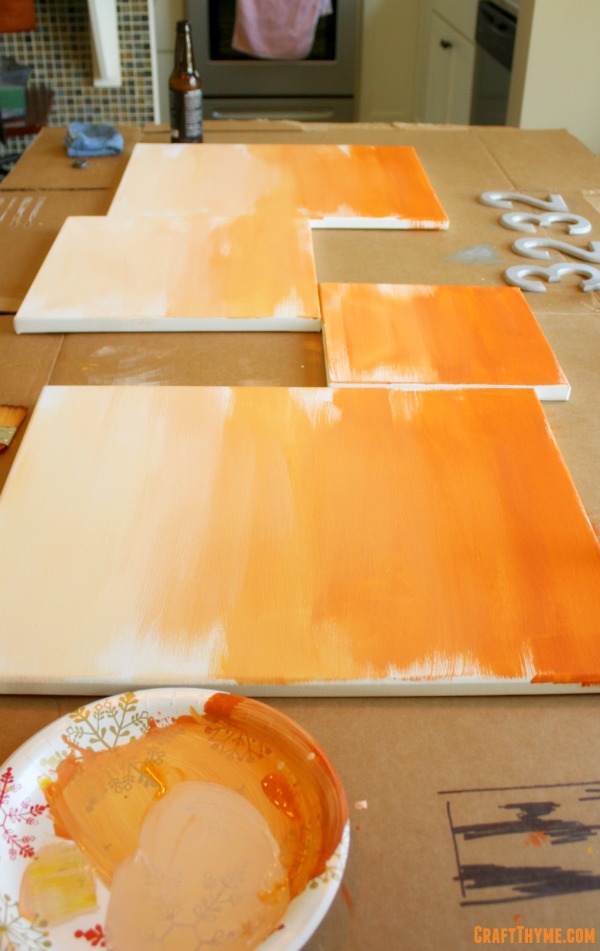 Basic Orange Ombre Modern Art