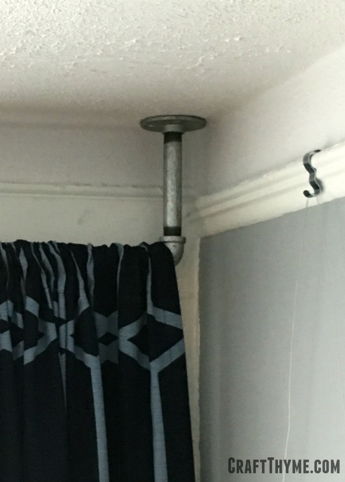 Galvanized Pipe Curtain Rods, Hanging A Curtain Pole From The Ceiling