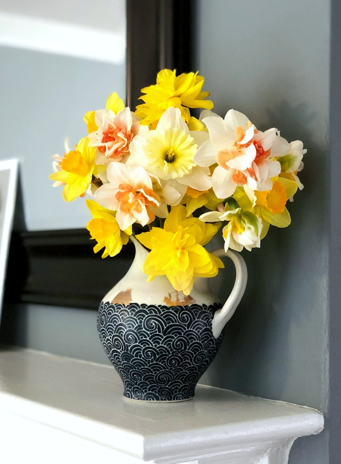 Cut daffodils make a beautiful flower arrangement.